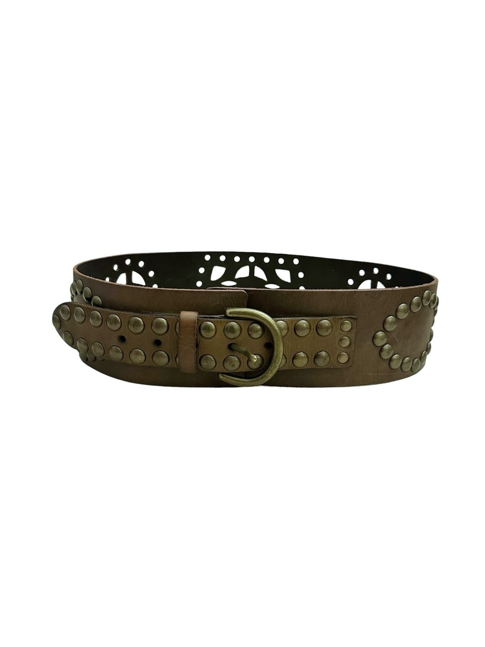 Vintage Linea Pelle Studded Leather Statement Belt - Picture 12 of 12